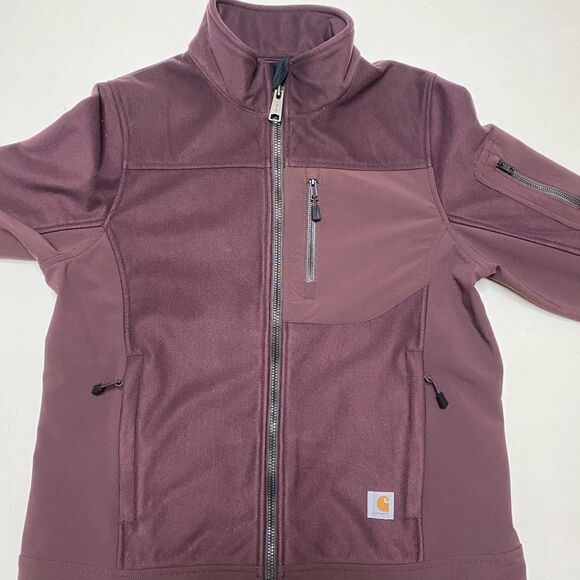 Carhartt Women’s Deep Wine Kentan Full Zip Work Jacket Sz M - Picture 8 of 13